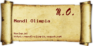 Mendl Olimpia névjegykártya